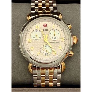 Michele CSX Two Tone Chronograph w/ Watch Box & Manual - Needs battery